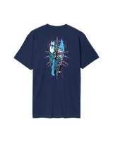 The Santa Cruz Mens Meek Pinstripe Slasher T-Shirt in Midnight Blue