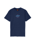 The Santa Cruz Mens Meek Pinstripe Slasher T-Shirt in Midnight Blue
