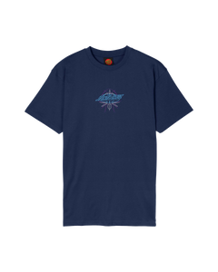 The Santa Cruz Mens Meek Pinstripe Slasher T-Shirt in Midnight Blue