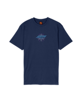 The Santa Cruz Mens Meek Pinstripe Slasher T-Shirt in Midnight Blue