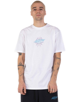 The Santa Cruz Mens Meek Pinstripe Slasher T-Shirt in White