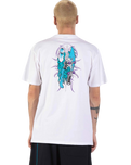 The Santa Cruz Mens Meek Pinstripe Slasher T-Shirt in White