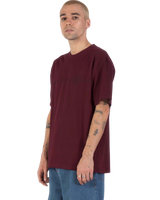 The Santa Cruz Mens Tonal Opus Dot Stripe T-Shirt in Dark Plum