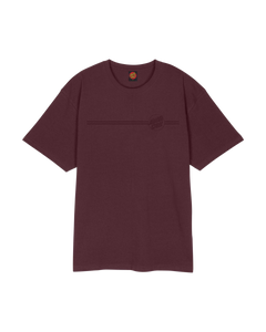 The Santa Cruz Mens Tonal Opus Dot Stripe T-Shirt in Dark Plum