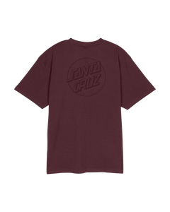 The Santa Cruz Mens Tonal Opus Dot Stripe T-Shirt in Dark Plum