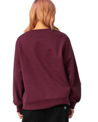 The Santa Cruz Womens Ribbon Script Front Sweatshirt in Dark Cherry