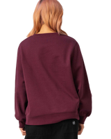 The Santa Cruz Womens Ribbon Script Front Sweatshirt in Dark Cherry