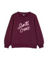The Santa Cruz Womens Ribbon Script Front Sweatshirt in Dark Cherry
