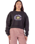 The Santa Cruz Womens Star Snail Sweatshirt in Black Wash