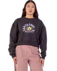 The Santa Cruz Womens Star Snail Sweatshirt in Black Wash