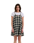 The Santa Cruz Womens Sundance Skater Dress in Navy & Green Check
