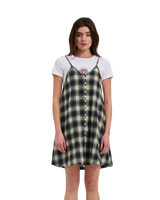 The Santa Cruz Womens Sundance Skater Dress in Navy & Green Check