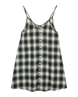 The Santa Cruz Womens Sundance Skater Dress in Navy & Green Check