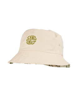 The Santa Cruz Womens Sun Daze Reversible Bucket Hat in Green Sun Daze & Off White