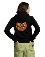 The Santa Cruz Womens Classic Dot Chest Hoodie in Black