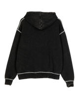 Moon Dot Reflection Hoodie in Black Acid Wash