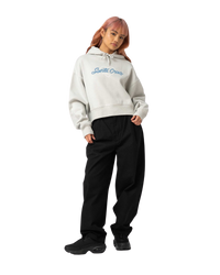 The Santa Cruz Womens Love Script Front Hoodie in Mist