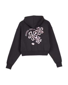 The Santa Cruz Womens Chrome Flower Stack Hoodie in Black Wash