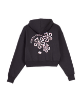 The Santa Cruz Womens Chrome Flower Stack Hoodie in Black Wash