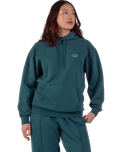 The Santa Cruz Womens Groovy Stack Hoodie in Deep Sea Wash