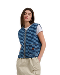 The Santa Cruz Womens Classic Label Gilet in Blue Wave Check