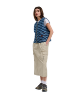 The Santa Cruz Womens Classic Label Gilet in Blue Wave Check