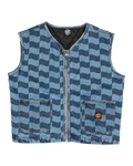 The Santa Cruz Womens Classic Label Gilet in Blue Wave Check