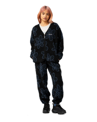 The Santa Cruz Womens Homebody Fleece Jacket in Black Daisy