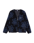 The Santa Cruz Womens Homebody Fleece Jacket in Black Daisy