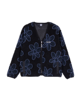 The Santa Cruz Womens Homebody Fleece Jacket in Black Daisy
