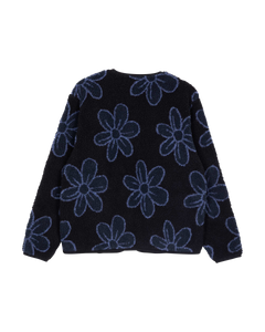 The Santa Cruz Womens Homebody Fleece Jacket in Black Daisy