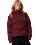 The Santa Cruz Womens Strip 2 In 1 Quilted Jacket in Dark Cherry