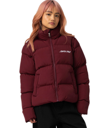 The Santa Cruz Womens Strip 2 In 1 Quilted Jacket in Dark Cherry
