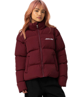The Santa Cruz Womens Strip 2 In 1 Quilted Jacket in Dark Cherry