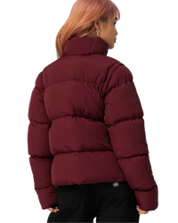 The Santa Cruz Womens Strip 2 In 1 Quilted Jacket in Dark Cherry
