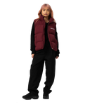 The Santa Cruz Womens Strip 2 In 1 Quilted Jacket in Dark Cherry