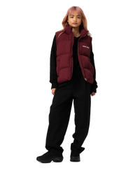 The Santa Cruz Womens Strip 2 In 1 Quilted Jacket in Dark Cherry