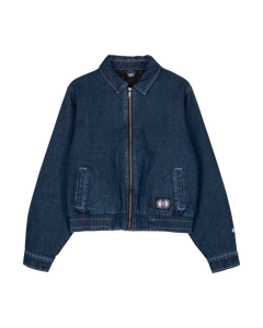 The Santa Cruz Womens Split Sun Bomber Jacket in Dark Denim