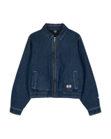 The Santa Cruz Womens Split Sun Bomber Jacket in Dark Denim