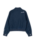 The Santa Cruz Womens Split Sun Bomber Jacket in Dark Denim