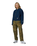 The Santa Cruz Womens Split Sun Bomber Jacket in Dark Denim