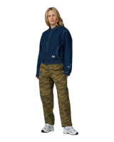 The Santa Cruz Womens Split Sun Bomber Jacket in Dark Denim