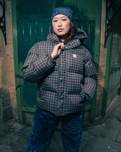 Opus Dot Quilted Jacket in Brown Gingham