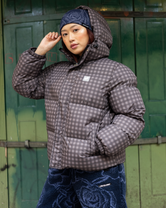 Opus Dot Quilted Jacket in Brown Gingham