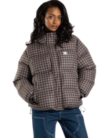The Santa Cruz Womens Opus Dot Quilted Jacket in Brown Gingham