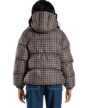 The Santa Cruz Womens Opus Dot Quilted Jacket in Brown Gingham