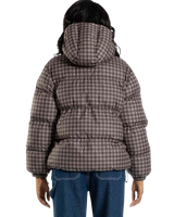 The Santa Cruz Womens Opus Dot Quilted Jacket in Brown Gingham
