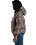 The Santa Cruz Womens Opus Dot Quilted Jacket in Brown Gingham
