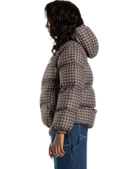 The Santa Cruz Womens Opus Dot Quilted Jacket in Brown Gingham