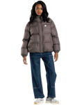 The Santa Cruz Womens Opus Dot Quilted Jacket in Brown Gingham